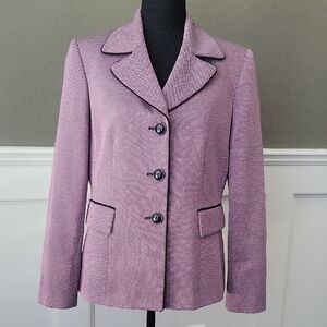 Evan Picone Lavender Blazer with Black Trim